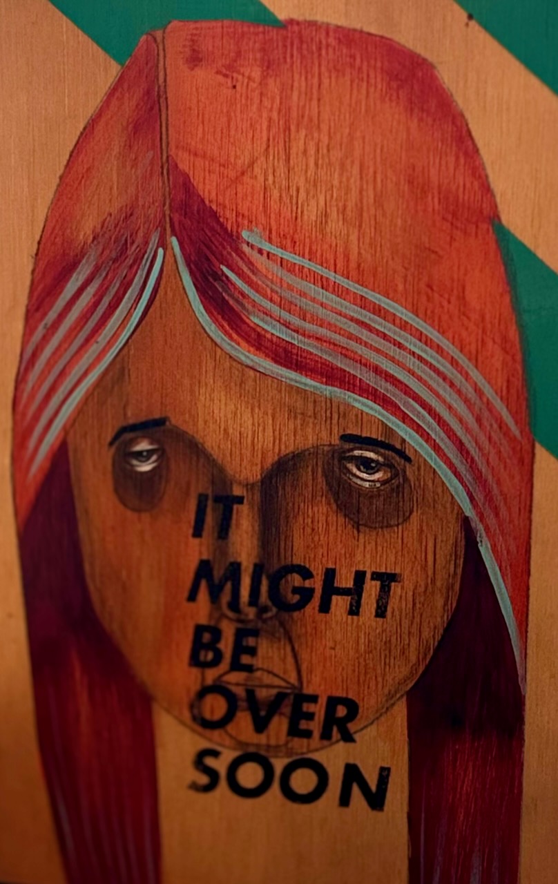 An art piece with a face